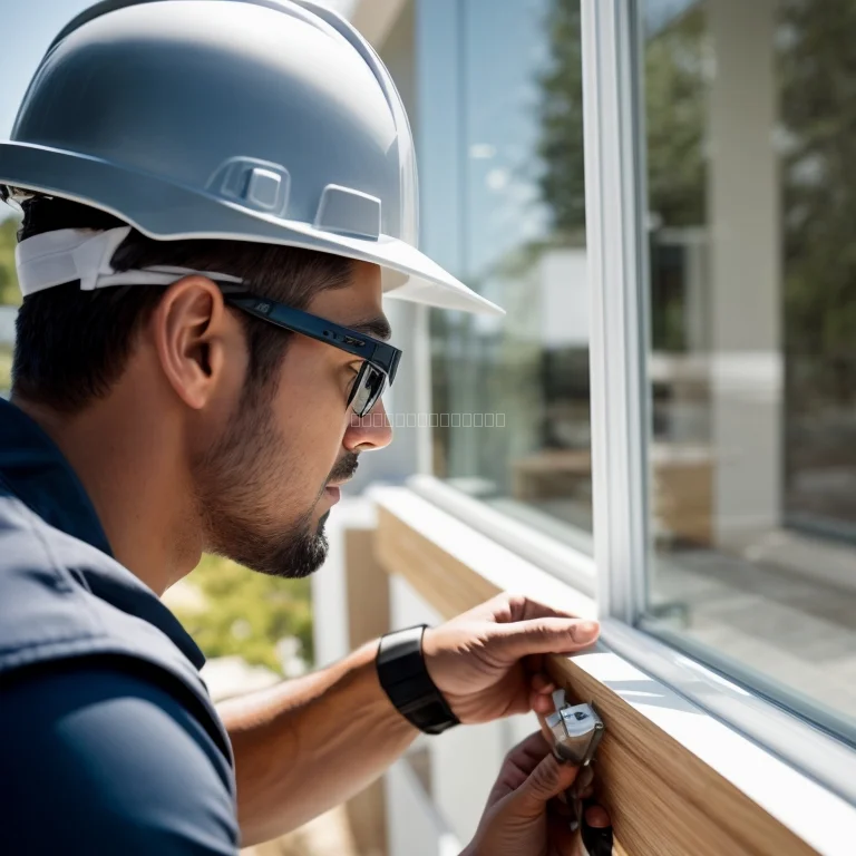 Techniker führt Fensterwartung durch